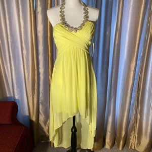 Formal Yellow and silver tone beading/stones